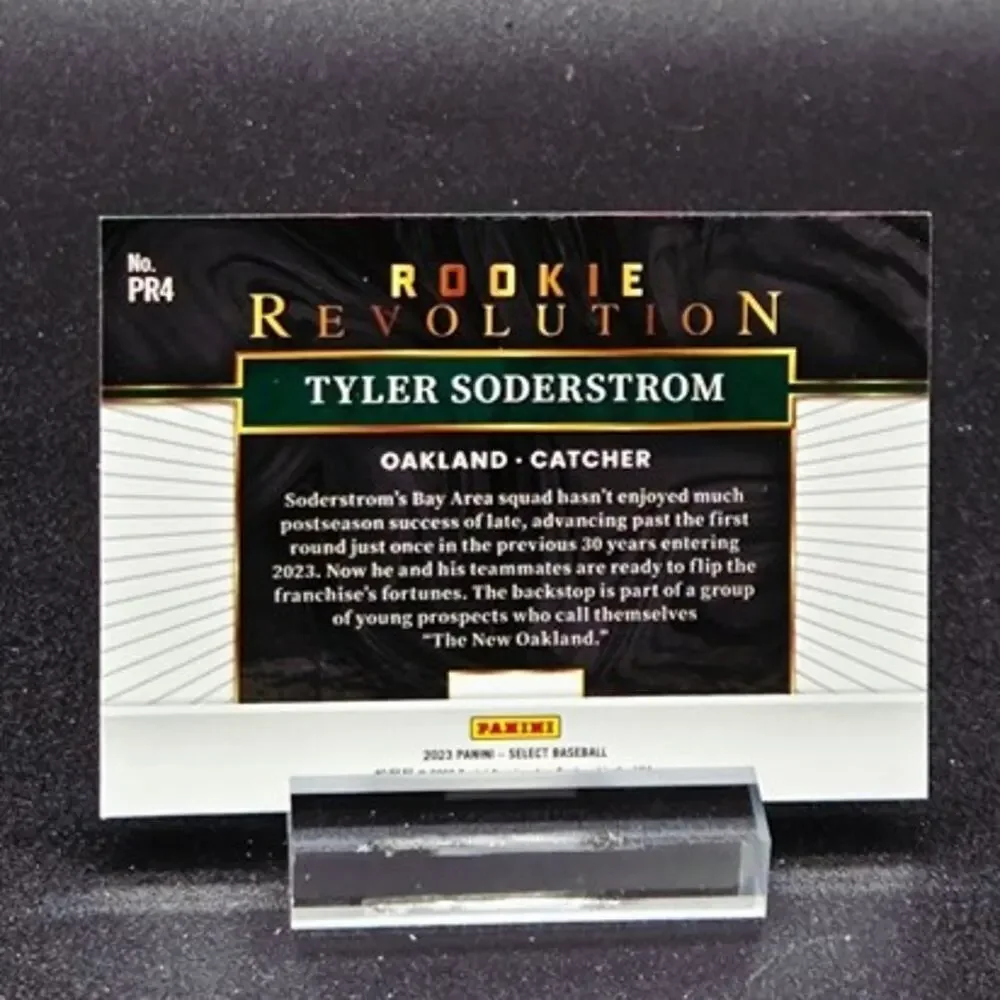 Tyler Soderstrom Orange Flash Prizm Three Hole Rookie Revolution Athletics Star